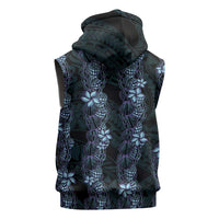 Purple Paradise Hawaii Shell Lei Sleeveless Hoodie Hawaiian Sunrise Shell Hebrew Cone Plumeria - Polynesian Pride