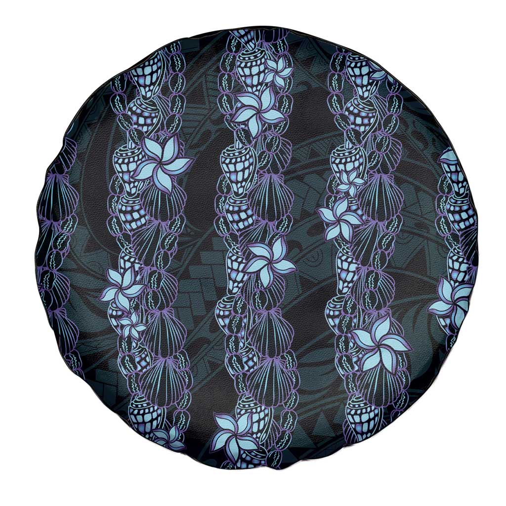 Purple Paradise Hawaii Shell Lei Spare Tire Cover Hawaiian Sunrise Shell Hebrew Cone Plumeria - Polynesian Pride