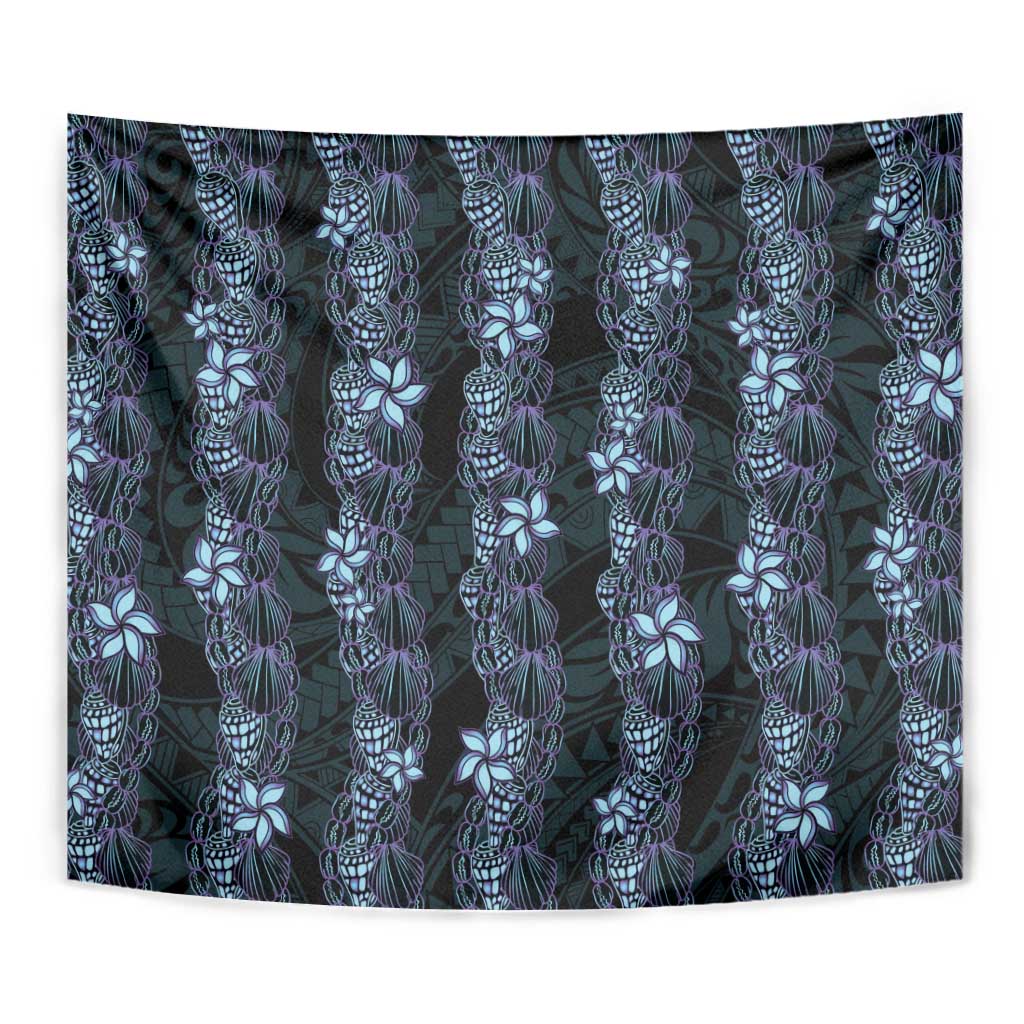 Purple Paradise Hawaii Shell Lei Tapestry Hawaiian Sunrise Shell Hebrew Cone Plumeria - Polynesian Pride