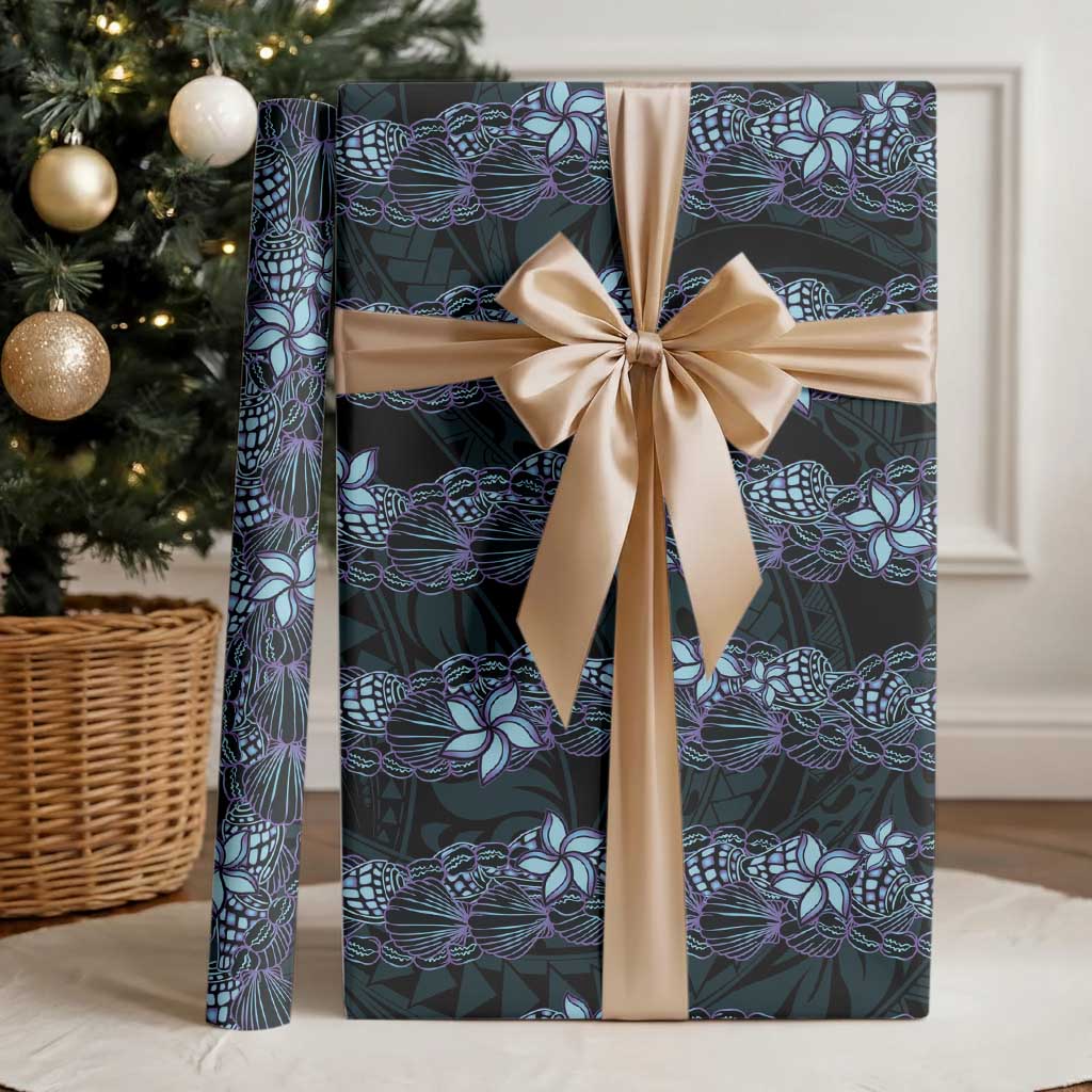 Purple Paradise Hawaii Shell Lei Wrapping Paper Hawaiian Sunrise Shell Hebrew Cone Plumeria - Polynesian Pride