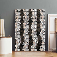 Black and Beige Hawaii Shell Lei Canvas Wall Art Hawaiian Sunrise Shell Hebrew Cone Plumeria - Polynesian Pride