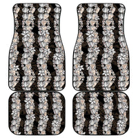 Black and Beige Hawaii Shell Lei Car Mats Hawaiian Sunrise Shell Hebrew Cone Plumeria - Polynesian Pride