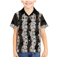 Black and Beige Hawaii Shell Lei Family Matching Mermaid Dress and Hawaiian Shirt Hawaiian Sunrise Shell Hebrew Cone Plumeria - Polynesian Pride