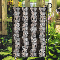 Black and Beige Hawaii Shell Lei Garden Flag Hawaiian Sunrise Shell Hebrew Cone Plumeria - Polynesian Pride