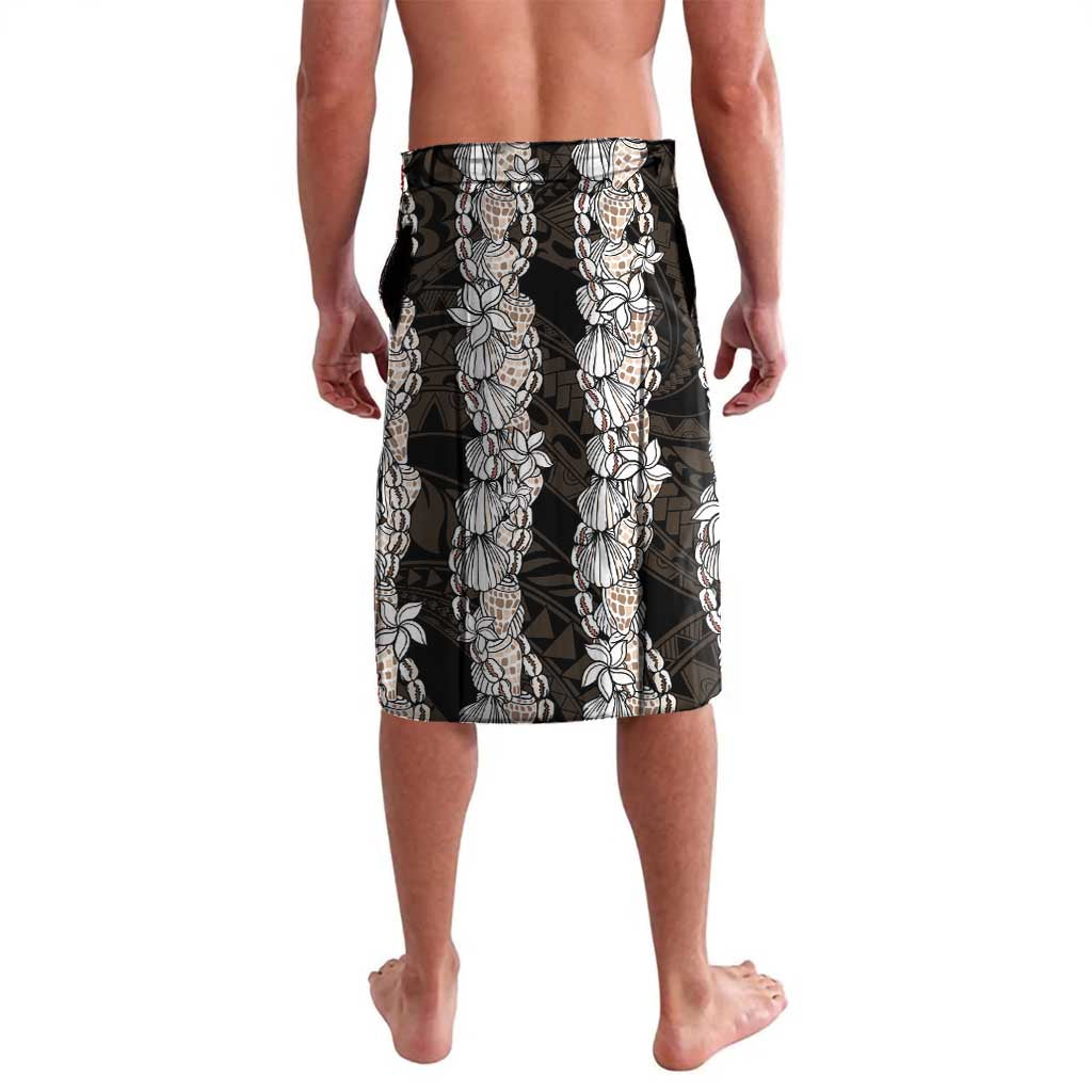 Black and Beige Hawaii Shell Lei Lavalava Hawaiian Sunrise Shell Hebrew Cone Plumeria - Polynesian Pride