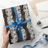 Black and Beige Hawaii Shell Lei Wrapping Paper Hawaiian Sunrise Shell Hebrew Cone Plumeria - Polynesian Pride