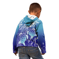Polynesia Sea Turtle Kid Hoodie Happy Valentine Day Polynesian - Dark Cyan LT14 - Polynesian Pride