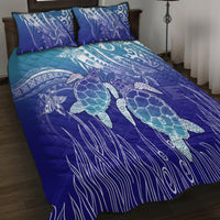 Polynesia Sea Turtle Quilt Bed Set Happy Valentine Day Polynesian - Dark Cyan LT14 - Polynesian Pride