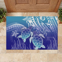 Polynesia Sea Turtle Rubber Doormat Happy Valentine Day Polynesian - Dark Cyan LT14 - Polynesian Pride