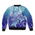Polynesia Sea Turtle Sleeve Zip Bomber Jacket Happy Valentine Day Polynesian - Dark Cyan LT14 - Polynesian Pride