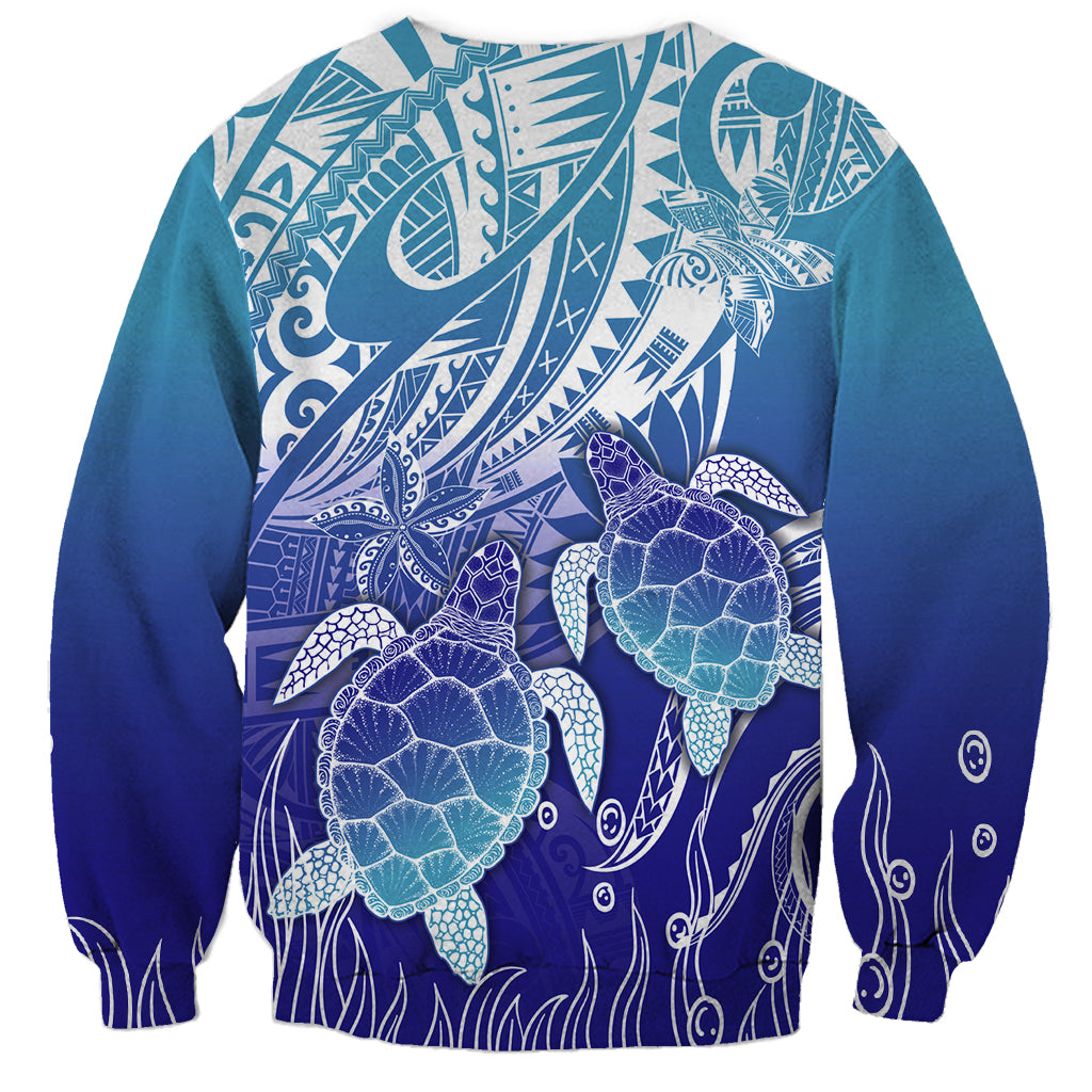 Polynesia Sea Turtle Sweatshirt Happy Valentine Day Polynesian - Dark Cyan LT14 - Polynesian Pride
