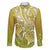 Polynesia Sea Turtle Family Matching Mermaid Dress and Hawaiian Shirt Happy Valentine Day Polynesian - Gold LT14 Dad's Shirt - Long Sleeve Gold - Polynesian Pride
