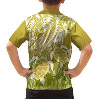 Polynesia Sea Turtle Kid Hawaiian Shirt Happy Valentine Day Polynesian - Gold LT14 - Polynesian Pride