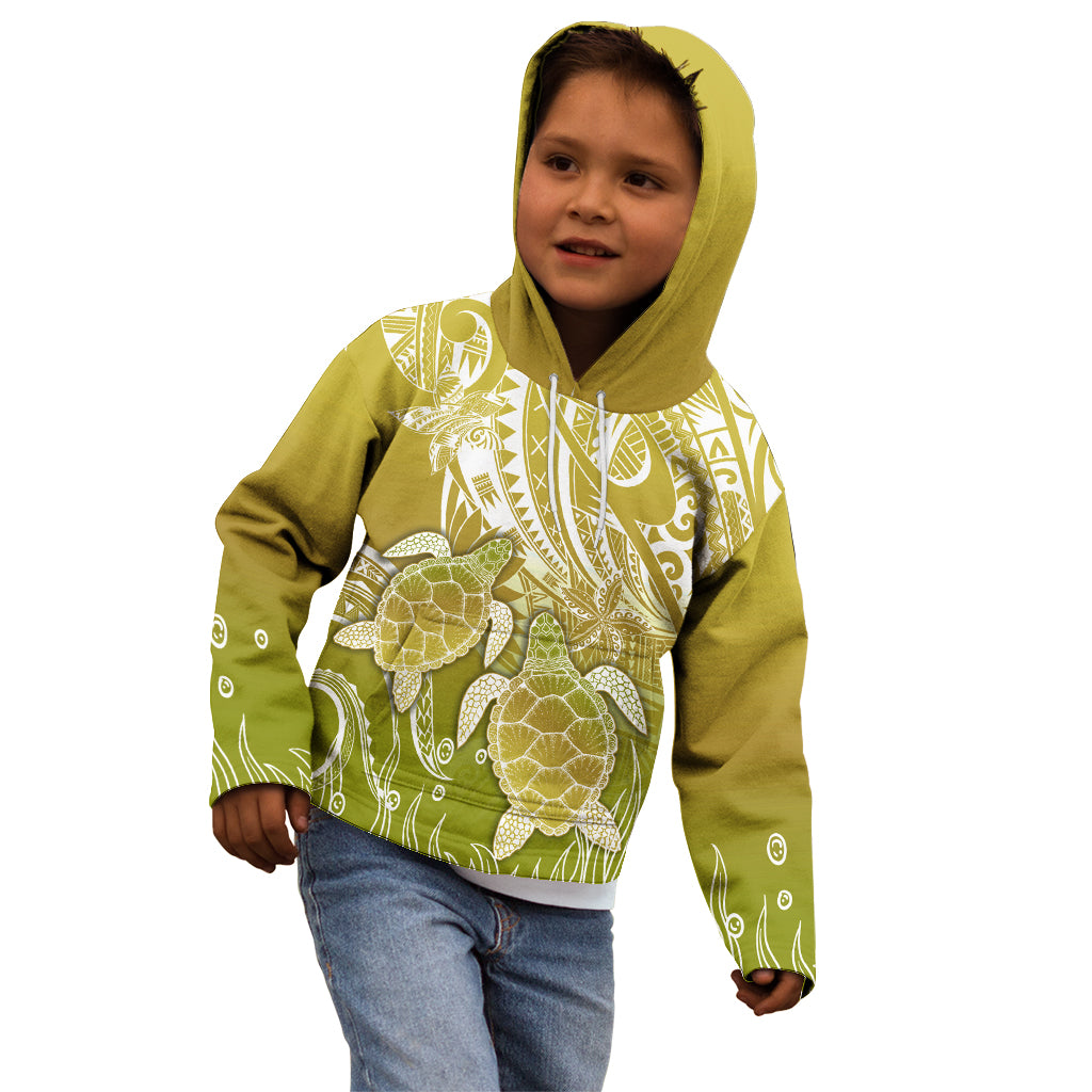 Polynesia Sea Turtle Kid Hoodie Happy Valentine Day Polynesian - Gold LT14 - Polynesian Pride