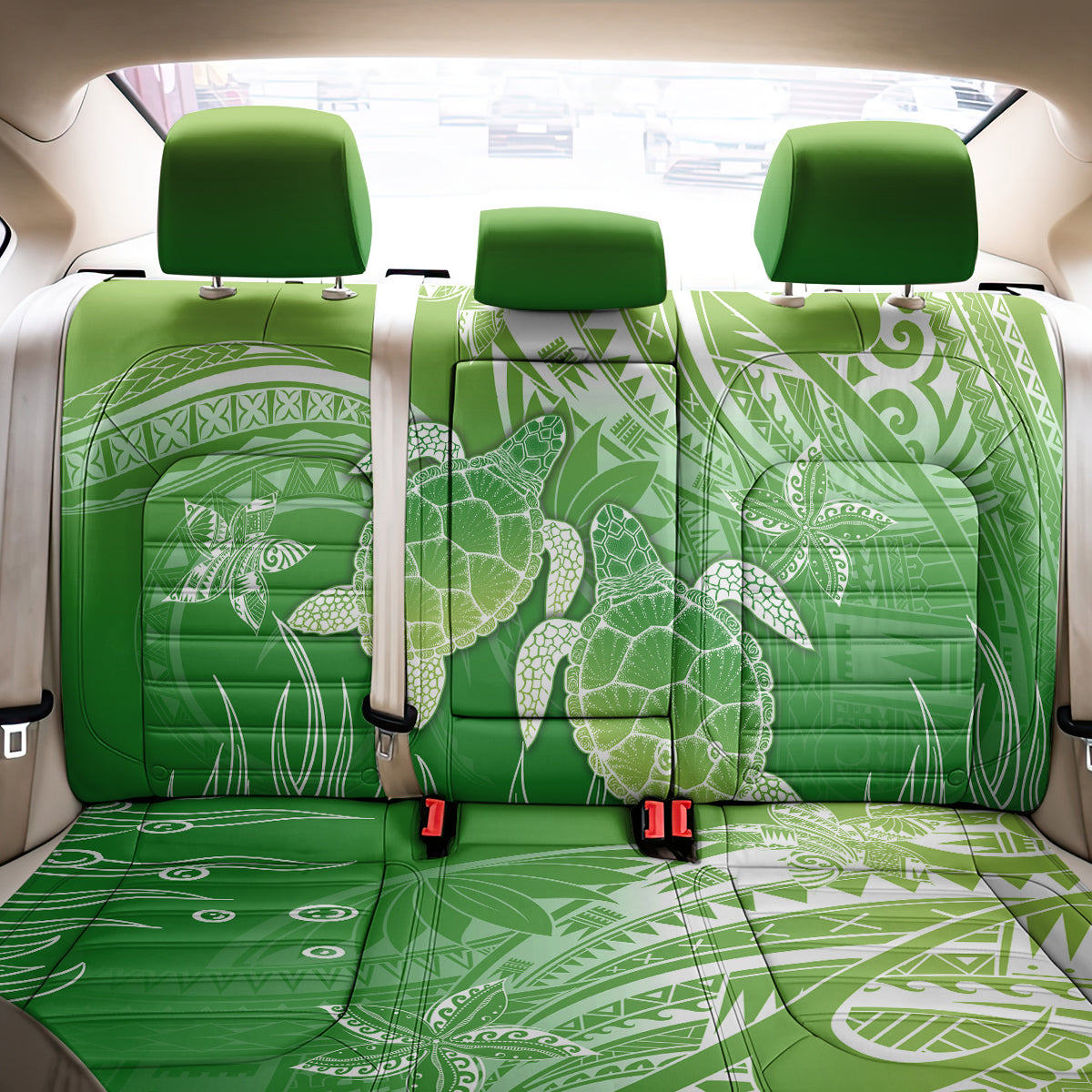Polynesia Sea Turtle Back Car Seat Cover Happy Valentine Day Polynesian - Green LT14 - Polynesian Pride