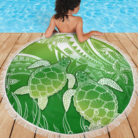 Polynesia Sea Turtle Beach Blanket Happy Valentine Day Polynesian - Green LT14 - Polynesian Pride