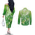 Polynesia Sea Turtle Couples Matching Off The Shoulder Long Sleeve Dress and Long Sleeve Button Shirt Happy Valentine Day Polynesian - Green LT14 - Polynesian Pride