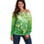 Polynesia Sea Turtle Off Shoulder Sweater Happy Valentine Day Polynesian - Green LT14 Women Green - Polynesian Pride