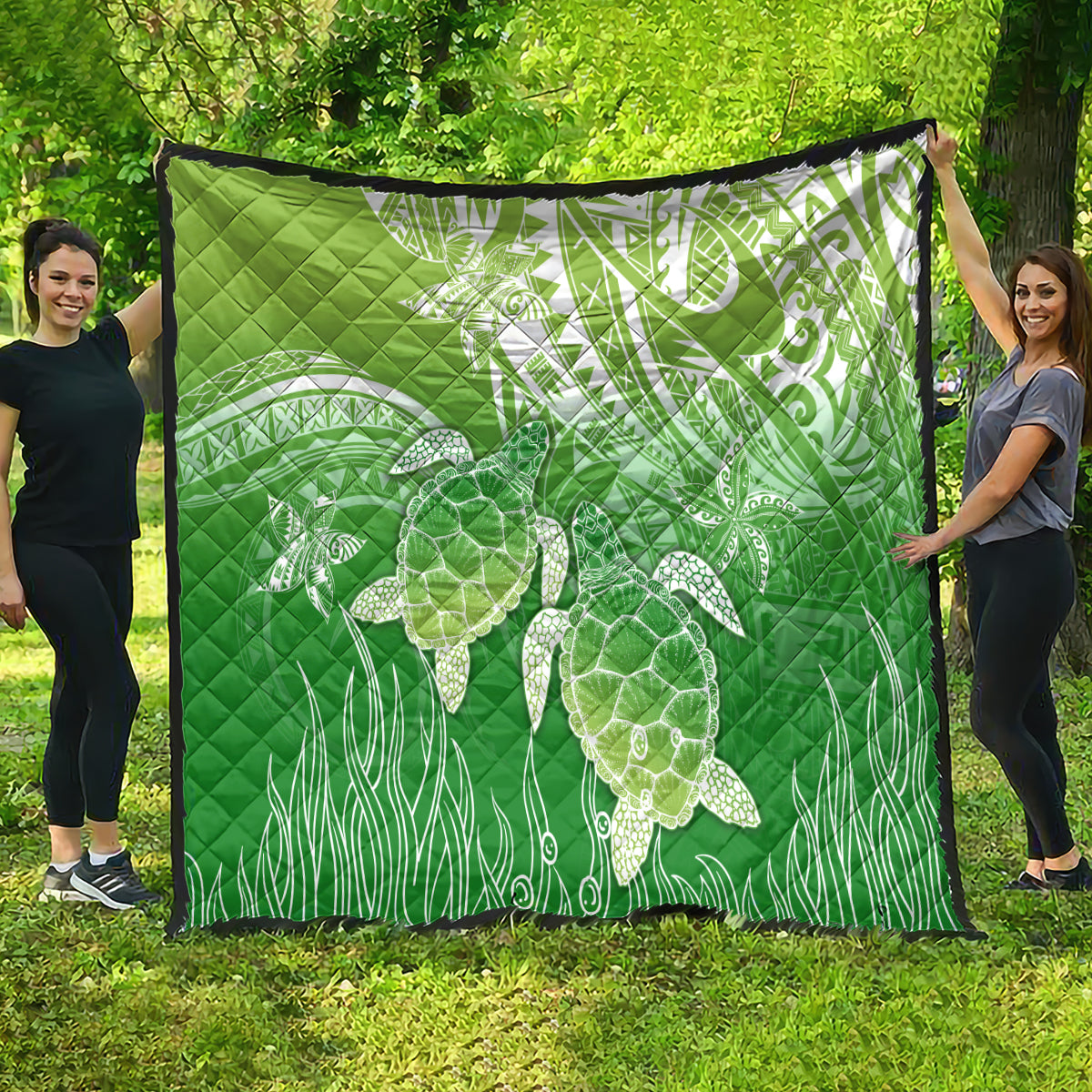 Polynesia Sea Turtle Quilt Happy Valentine Day Polynesian - Green LT14 - Polynesian Pride