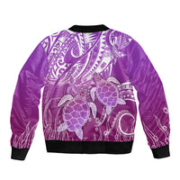 Polynesia Valentine Day Bomber Jacket Polynesian Sea Turtle Purple Version LT14 - Polynesian Pride
