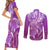 Polynesia Valentine Day Couples Matching Short Sleeve Bodycon Dress and Long Sleeve Button Shirt Polynesian Sea Turtle Purple Version LT14 - Polynesian Pride