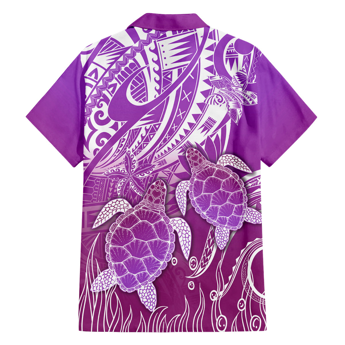 Polynesia Valentine Day Family Matching Off Shoulder Long Sleeve Dress and Hawaiian Shirt Polynesian Sea Turtle Purple Version LT14 - Polynesian Pride