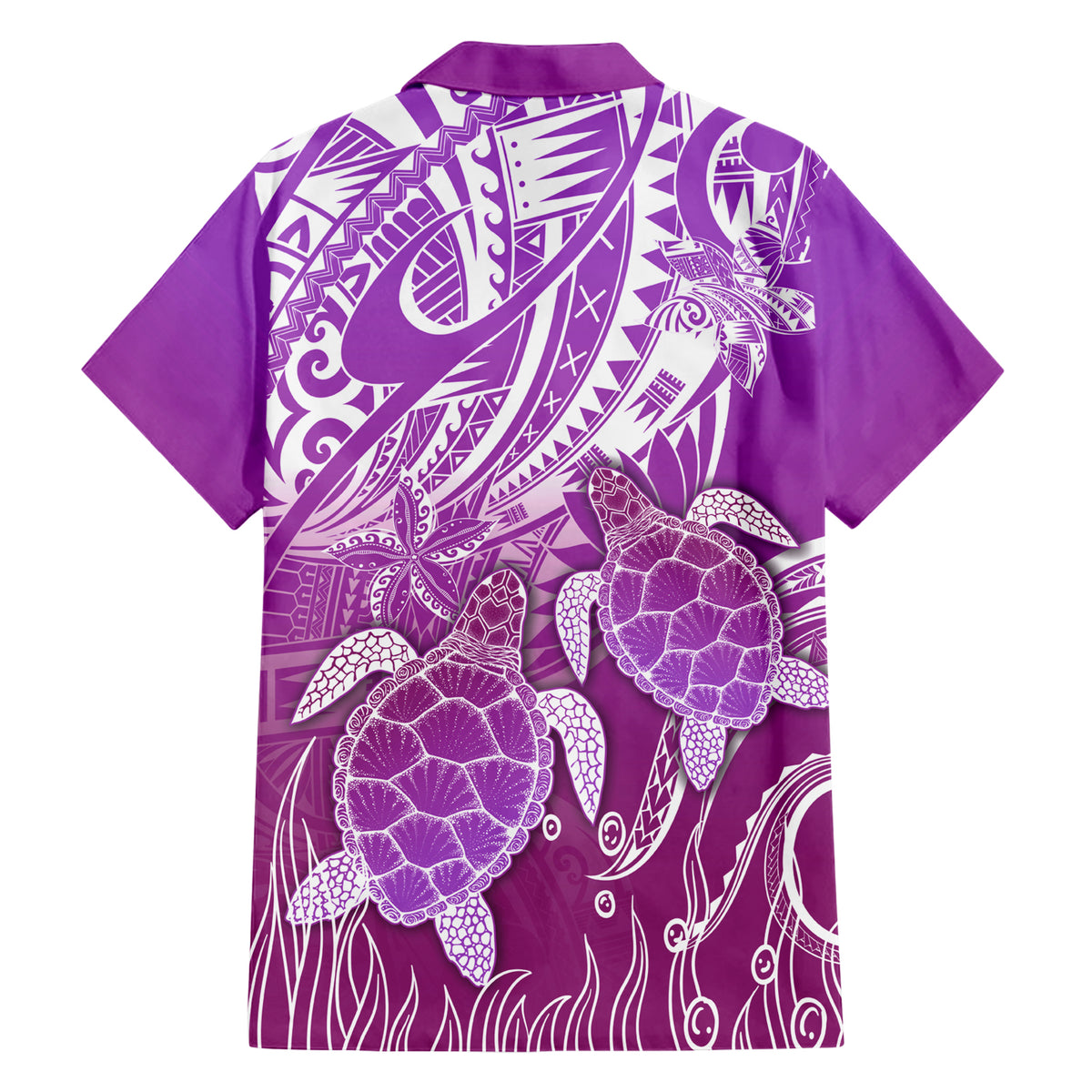 Polynesia Valentine Day Family Matching Short Sleeve Bodycon Dress and Hawaiian Shirt Polynesian Sea Turtle Purple Version LT14 - Polynesian Pride