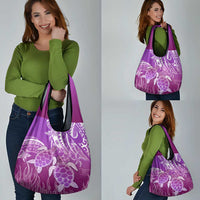 Polynesia Valentine Day Grocery Bag Polynesian Sea Turtle Purple Version