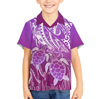 Polynesia Valentine Day Hawaiian Shirt Polynesian Sea Turtle Purple Version LT14 - Polynesian Pride