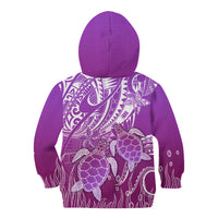 Polynesia Valentine Day Kid Hoodie Polynesian Sea Turtle Purple Version LT14 - Polynesian Pride