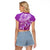 Polynesia Valentine Day Raglan Cropped T Shirt Polynesian Sea Turtle Purple Version LT14 - Polynesian Pride