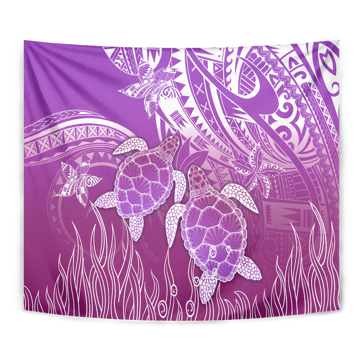 Polynesia Valentine Day Tapestry Polynesian Sea Turtle Purple Version LT14 - Polynesian Pride