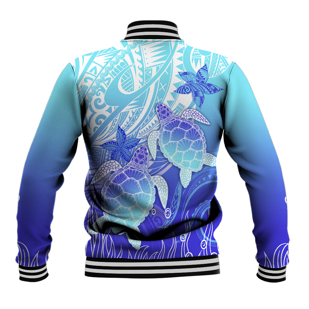 Polynesia Valentine Day Baseball Jacket Polynesian Sea Turtle Turquoise Version LT14 - Polynesian Pride
