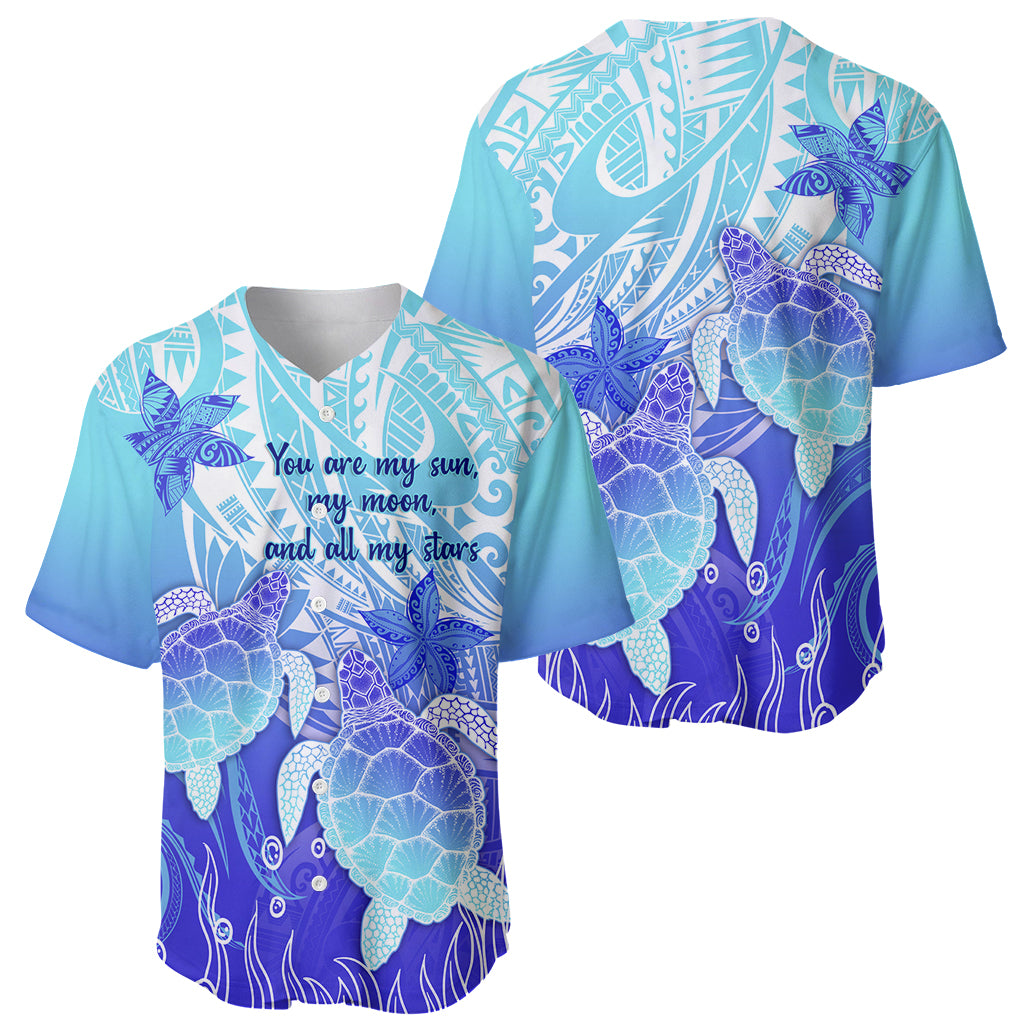 Polynesia Valentine Day Baseball Jersey Polynesian Sea Turtle Turquoise Version LT14 - Polynesian Pride