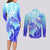 Polynesia Valentine Day Couples Matching Long Sleeve Bodycon Dress and Long Sleeve Button Shirt Polynesian Sea Turtle Turquoise Version LT14 - Polynesian Pride