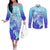 Polynesia Valentine Day Couples Matching Off The Shoulder Long Sleeve Dress and Long Sleeve Button Shirt Polynesian Sea Turtle Turquoise Version LT14 Turquoise - Polynesian Pride