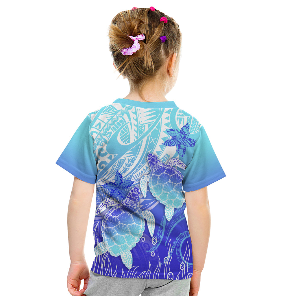 Polynesia Valentine Day Kid T Shirt Polynesian Sea Turtle Turquoise Version LT14 - Polynesian Pride
