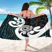 Aotearoa Koru Sarong Cyan Maori Paua Shell Mix Silver Fern