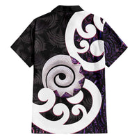 Aotearoa Koru Family Matching Tank Maxi Dress and Hawaiian Shirt Purple Maori Paua Shell Mix Silver Fern