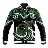 Koru Pounamu Aotearoa Baseball Jacket Maori Paua Shell Mix Silver Fern