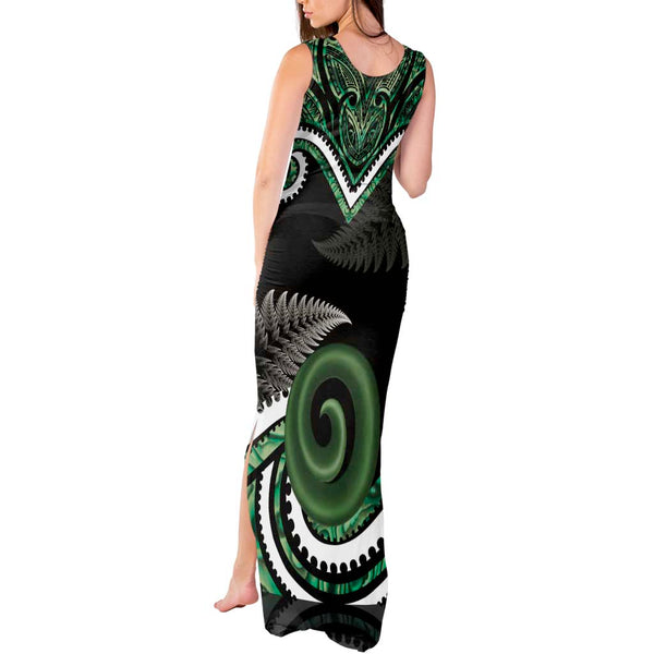 Personalized Aotearoa New Zealand Off Shoulder Maxi Dress Paua Shell Fern Koru With Maori Hei Tiki LT05