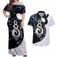 Aotearoa Pikorua Couples Matching Off Shoulder Maxi Dress and Hawaiian Shirt NZ Twist - Bond And Love