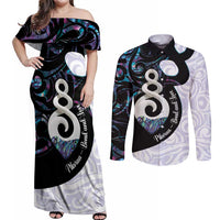 Aotearoa Pikorua Couples Matching Off Shoulder Maxi Dress and Long Sleeve Button Shirt NZ Twist - Bond And Love