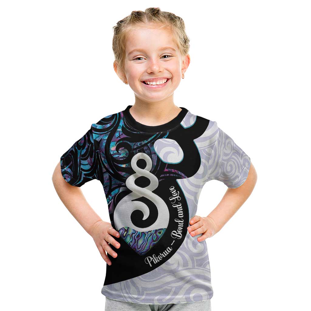 Aotearoa Pikorua Kid T Shirt NZ Twist - Bond And Love LT14 White - Polynesian Pride