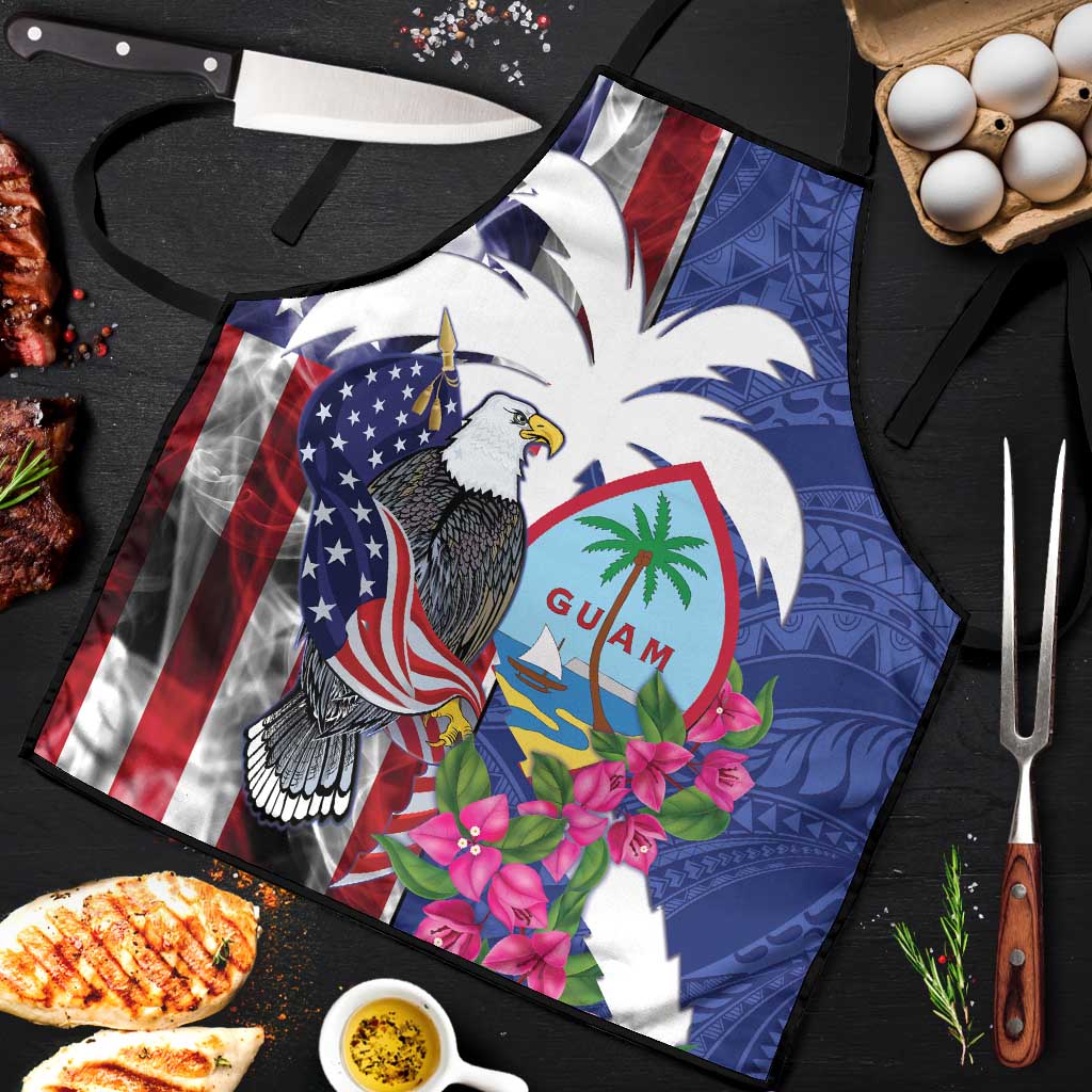 United States Guam Apron USA Eagle Guahan Seal Bougainvillea - Polynesian Pride