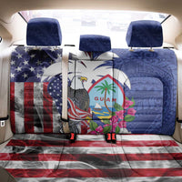 United States Guam Back Car Seat Cover USA Eagle Guahan Seal Bougainvillea - Polynesian Pride