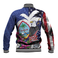 United States Guam Baseball Jacket USA Eagle Guahan Seal Bougainvillea - Polynesian Pride