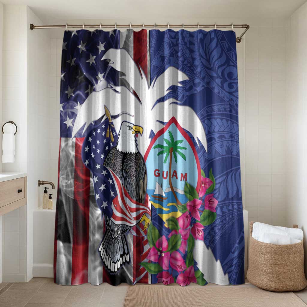 United States Guam Bathroom Set USA Eagle Guahan Seal Bougainvillea - Polynesian Pride
