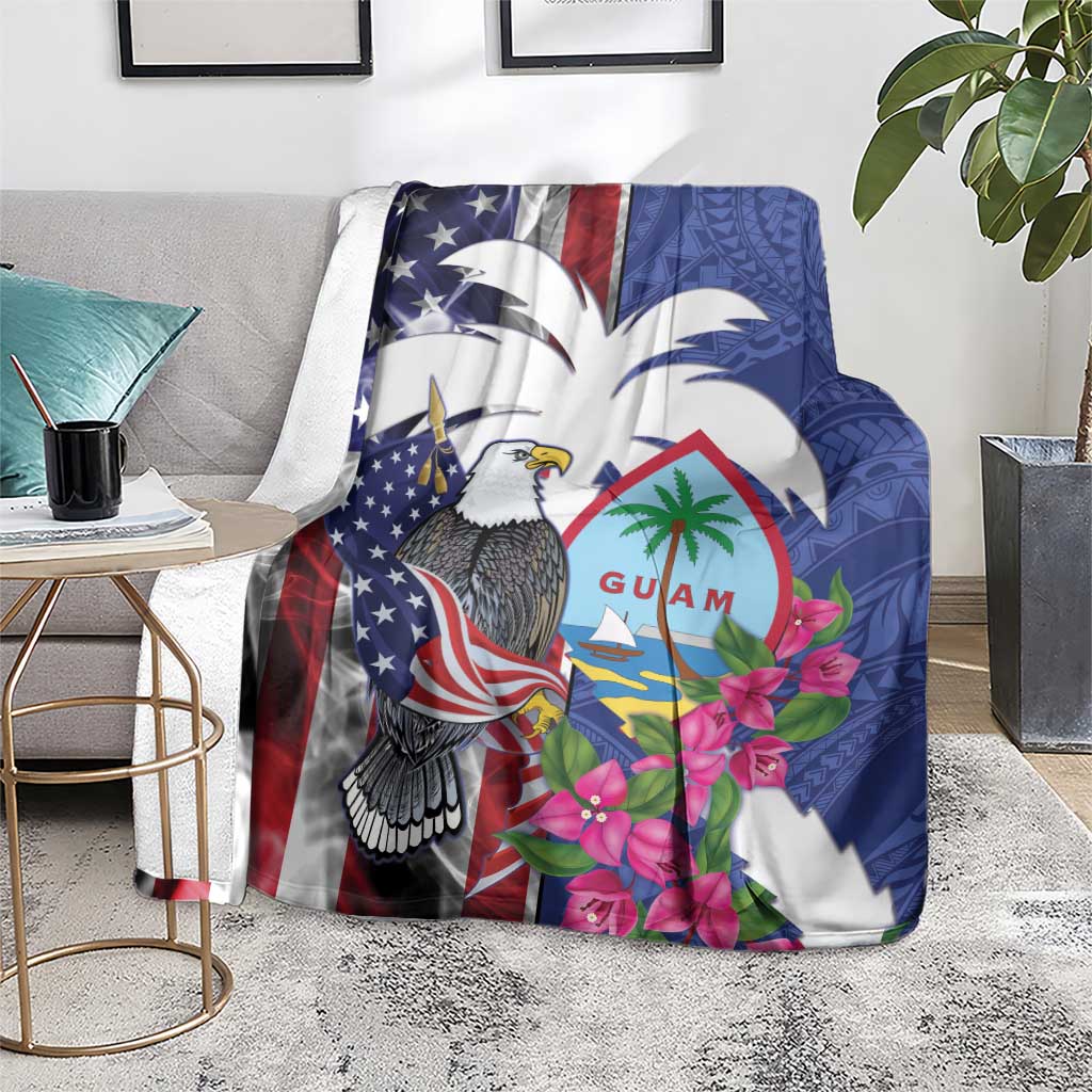 United States Guam Blanket USA Eagle Guahan Seal Bougainvillea - Polynesian Pride