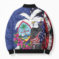 United States Guam Bomber Puffer Jacket USA Eagle Guahan Seal Bougainvillea LT14 - Polynesian Pride